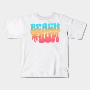 Beach bum, pastels, retro font, gift for her, beach lover, Kids T-Shirt